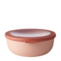 Rosti Mepal RST62120BLH Cirqula Multi Food Storage and Serving Bowl with Lid, Low 1.3 Quart, Nordic Blush