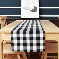 Acrabros -Buffalo-Check-Table-Runner -14X108 Inches Plaid Table Runners for Thanksgiving Christmas Family Dinners or Gatherings, Indoor or Outdoor Parties, Everyday Use,Black White Plaid