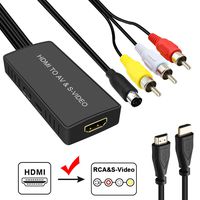 HDMI to SVideo Adapter, HDMI to AV CVBS Svideo Converter for PS3, HDMI to RCA Adapter with RCA and Svideo Cable Support 1080p for Blue-Ray Xbox TV STB VHS VCR Camera DVD Player