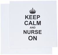 3dRose Greeting Cards, 6 x 6 Inches, Pack of 6, Keep Calm and Nurse on (gc_157746_1)