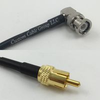 1 foot RG142 BNC MALE ANGLE to RCA MALE Pigtail Jumper RF coaxial cable 50ohm High Quality Quick USA Shipping