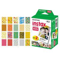 Fujifilm instax mini Instant Film (20 Exposures) + 20 Sticker Frames for Fuji Instax Prints Emoji Package