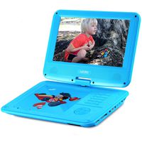 UEME Portable DVD CD Player with 9 Inches LCD Screen, Car Headrest Mount Holder, Remote Control, Wall Charger Car Charger, Kids DVD Player PD-0093 (Blue)