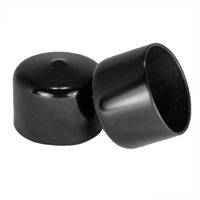 Prescott Plastics 1 1/2 Inch Round Black Vinyl End Cap, Flexible Pipe Post Rubber Cover (4)