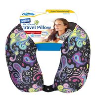 Cloudz Patterned Microbead Travel Neck Pillows - Black Ground