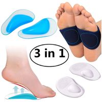 Arch Support Set, Compression Braces Sleeves, Shoe Cushions Insoles, Forefoot Pads for Flat Feet, Plantar Fasciitis, Relieve Foot Pain for Women and Men