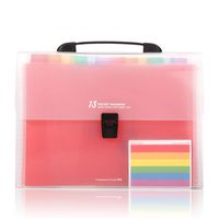 HJSMing 11 13 Pockets-Handle Portable Expandable Multicolor A4 Accordion File Manager/Business Office Student Plastic Folder Organizer