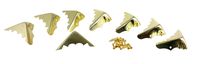 8pcs. Decorative Brass-Plated Box Corners with Mounting Screws