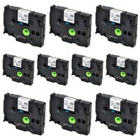 SuperInk 10 Pack Compatible for Brother HSe-211 HSe211 HS-211 HS211 Black on White Heat Shrink Tube Label Tape use in PT-D210 PT-D400 PT-E300 PT-E500 PT-P750WVP Printer (0.23''x 4.92ft, 5.8mm x 1.5m)