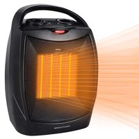 750W/1500W Portable Ceramic Space Heater, ETL Listed Electric Heater with Adjustable Thermostat and overheat protection for Home Bedroom or Office, Black