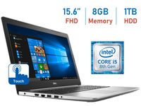 Dell Inspiron 5000 Premium FHD IPS 15.6" Touchscreen Laptop PC, Intel Quad-Core i5-8250U (Beat i7-7500U), 8GB DDR4, 1TB HDD, Backlit Keyboard, HDMI, MaxxAudio, Bluetooth, Webcam, Windows 10