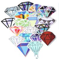 18pcs Blingbling Diamond for Laptop Stickers Motorcycle Bicycle Skateboard Luggage Decal Graffiti Patches Waterproof Stickers