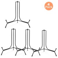 IPOW 4 Pack 10 Inch Upgraded Anti-Slip Iron Plate Display Stand, Black Easel Display Stand Photo Holder Stand, Displays Picture Frames, Decorative Plates, and Artworks