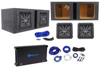 2) Kicker L7S122 12" Solobaric L7S Car Subs+Vented Box+1500W Amplifier+Amp Kit