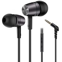 Fasgear Headphones, Heavy Deep Bass Noise Isolating In-ear Earbuds, Earphones With Stereo Mic Remote, Compatible with iPad, iPod, Android Smartphones, MP3 and Devices With 3.5mm Headphone Jack (Black)