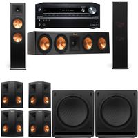 Klipsch RP-280F Tower Speakers-SW-112-7.2-Onkyo TX-NR838