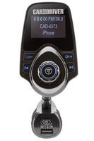 Car And Driver Wireless Bluetooth FM Transmitter Audio Adapter Wireless Receiver with AUX USB Input - Hands Free Phone Speaker Voltmeter, 1.44 Display, Goose-neck Mount