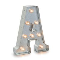 Darice Silver Metal Marquee Letter - A-9.87" Tall, Galvanized Finish