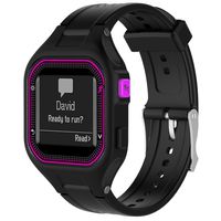 QGHXO Band for Garmin Forerunner 25, Soft Silicone Replacement Watch Band Strap for Garmin Forerunner 25 GPS Running Watch (S-BK, Small)