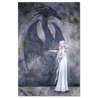 Tree-Free Greetings EcoNotes 12-Count Dragon Shadow with Fairy Blank Notecard Set with Envelopes, Featuring Amy Brown Fairies (FS64590)