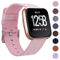 EZCO Bands Compatible with Fitbit Versa/Versa 2 / Versa Lite, Woven Fabric Breathable Watch Strap Quick Release Replacement Wristband Accessories Compatible Versa Smart Watch Women Man