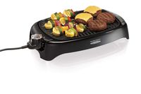 Hamilton Beach 8-Serving Electric Indoor & Outdoor Smokeless Grill, Dishwasher Safe, Adjustable Temperature Control, Black (31605N)