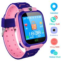 ZQTECH Smart Watch for Kids GPS Tracker - IP67 Waterproof Smartwatches with SOS Voice Chat Camera Math Game Alarm Clock Digital Wrist Watch Smartwatch Girls Boys Birthday Gifts (04 Blue)