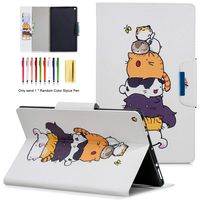 LittleMax Fire HD 10 Case, Synthetic Leather Case Flip Folio Auto Wake/Sleep Cover for Amazon Kindle Fire HD 10 10.1 Inch 2017 Release -3 Cats