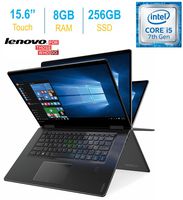 2017 Lenovo Yoga 15.6 inch Touchscreen IPS FHD (1920 x 1080) Laptop PC, Intel Core i5-7200U 2.5GHz, 8GB RAM, 256GB SSD, Backlit Keyboard, HDMI, Bluetooth, Built-in Fingerprint Reader, Windows 10