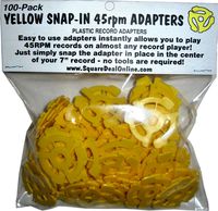 (100) Flat Yellow Plastic Record Adapters - Snap In Inserts to Make 7" 45rpm Records Fit on Standard Vinyl Record Turntables #07MR100YE