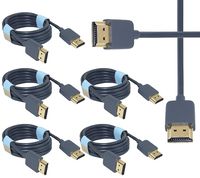 5 Pack High Speed HDMI Male to Male Cable 4.5 Feet - Grey