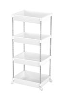 Premier Housewares 4-Tier Bathroom Storage Trolley, 78 x 39 x 29 cm - White