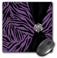 3dRose LLC 8 x 8 x 0.25 Inches Mouse Pad, Purple Zebra Patterned (mp_40368_1)