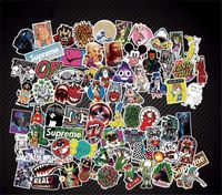 CARDEON 100pcs Random Music Film Vinyl Skateboard Guitar Travel Case Sticker Door Laptop Luggage Car Bike Bicycle Stickers