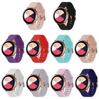 IGCK Compatible for Galaxy Watch Band, 20mm Soft Silicone Replacement Bands Compatible for Galaxy Watch 42mm,  Galaxy Watch Active 40mm, Galaxy Watch Active 2 40mm 44mm, Rose Gold Buckle for Women Men