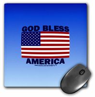 3dRose LLC 8 x 8 x 0.25 Inches God Bless America on Blue Mouse Pad (mp_12436_1)