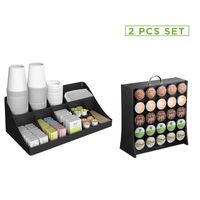Mind Reader COMORGRAC-BLK 11 Compartment Condiment 50 Capacity K-Cup Single Serve Coffee Pod Holder Storage Organizer, Black, One Size