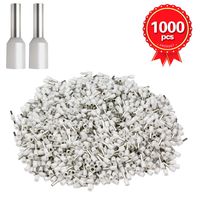 XHF 1000 PCS AWG 20 Ferrule Crimper Plier Insulated Crimp Pin Terminal Cord End Terminals, Wire Ferrules Terminals, Wire Connector, Insulated Cord Pin End Terminal 0.75mm² White