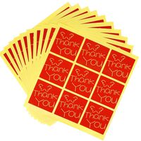 Butterfly Outline Thank You Red Kraft Paper Stickers for Gift Packaging Wrapping Decoration, Pack of 90