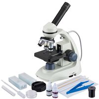 AmScope M170C-SP14 40X-1000X LED Solid-Metal Portable Compound Microscope with Slide Preparation Kit