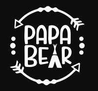 ANGDEST PAPA Bear (White) (Set of 2) Premium Waterproof Vinyl Decal Stickers for Laptop Phone Accessory Helmet Car Window Bumper Mug Tuber Cup Door Wall Decoration