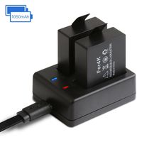 APEMAN Action Camera Battery Rechargeable Dual 1350mAh and USB Dual Battery Charger for Sport Camera and 4k Action Camera