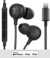 Thore iPhone Earbuds (Apple MFi Certified) Lightning Connector in Ear Earphones (V60) Wired Headphones with Microphone Remote for iPhone 11/Pro Max/XR/Xs Max/7/8 Plus, Black (Retail Packaging)
