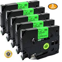 NEOUZA 5PK Compatible for Brother P-Touch TZ Tze Laminated Label Tape 1/2" x 26.2' 12mm x 8m (TZe-D31 Black on Green Fluorescent)