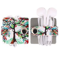 MoKo Cable Management, [3 Pack] Premium Leather Headphone Cable Straps, Leather Earbud Holders, Cord Organizer Cord Keepers, Earphone Wrap Winder Wire Ties, Cord Management, Cable Ties - Lucky Tree