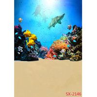 PHSFUBEL Wedding Photography Under Sea Backdrop 150x200cm Vinyl Beach Photos Summer Pictures Water Background Shark