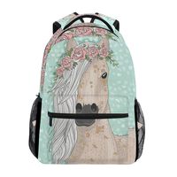 Flower Horse Backpacks Travel Laptop Daypack School Bags for Teens Men Women