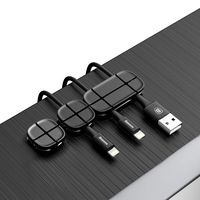 Desk Organizer, Baseus Cable Management Cord Wire Organizer Cable Clips Silicone USB Cable Winder Flexible Cable Management for Mouse Headphone Earphone, Office and Home