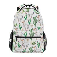 Wamika Alpacas Backpacks for Women Men, Animal Alpaca Llama Cactus Computer Laptop Backpack, Casual Book Bag Travel Camping Daypack