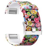 SKYLET for Fitbit Charge 2 Bands, Silicone Replacement Bands for Fitbit Charge 2 Accessory Wristbands (No Tracker)[Floral, Small]